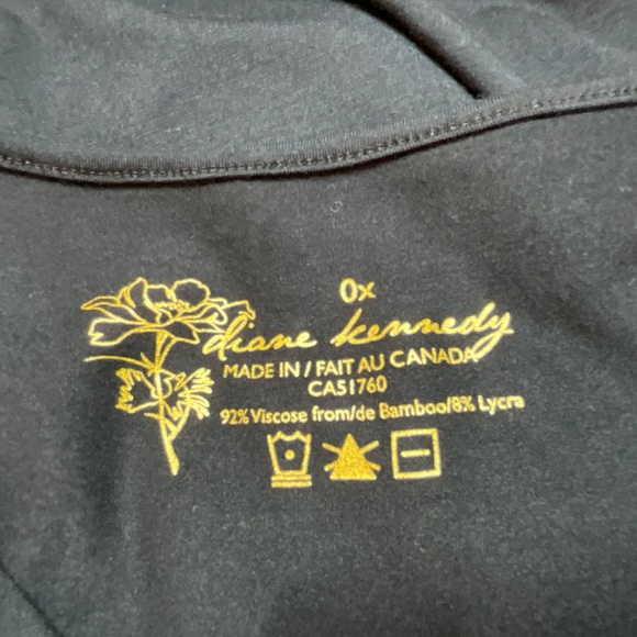 DIANE KENNEDY Navy Blue Jersey Knit Maxi Dress Wrap Tie Front MADE IN CANADA 0X - Picture 4 of 7